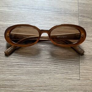 Le Specs Amber Oval Sunglasses